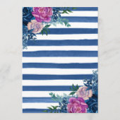 Menu de mariage de fleurs d'été aquarelle Boho (Dos)