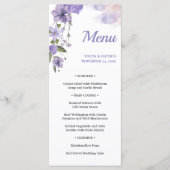 Menu de Mariage de fleurs violettes sucrées (Devant)