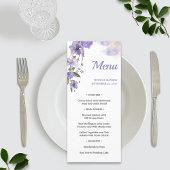 Menu de Mariage de fleurs violettes sucrées