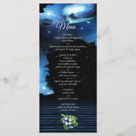 Menu de mariage de galaxie de l'espace extra-atmos (Devant)