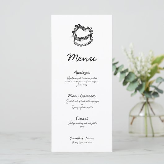 Menu de Mariage de gâteaux à main fantaisie (Debout devant)