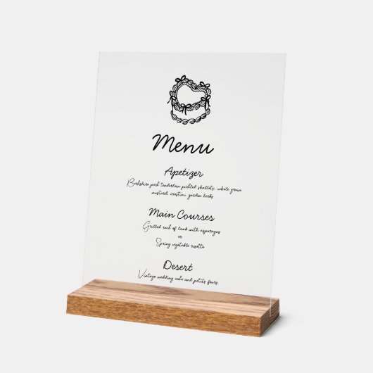 Menu de Mariage de gâteaux à main fantaisie (Angle)