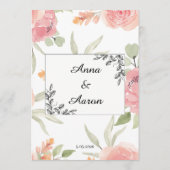 Menu de mariage de jardin de printemps pêche douce (Dos)