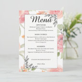 Menu de mariage de jardin de printemps pêche douce (Debout devant)
