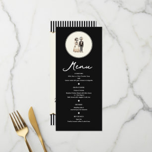 Menu de mariage de la mariée + du marié Skeleto Sw