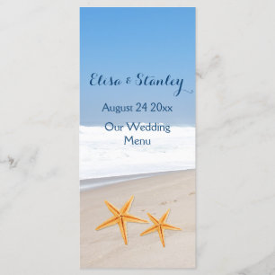Menu de mariage de la plage de la paire de Starfis
