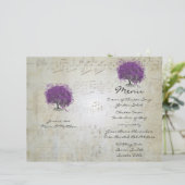 Menu de mariage de l'arbre à feuilles de cœur pour (Debout devant)
