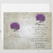 Menu de mariage de l'arbre à feuilles de cœur pour (Devant / Derrière)