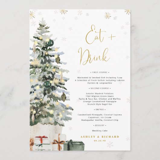 Menu de mariage de l'Arbre de Noël (Devant)