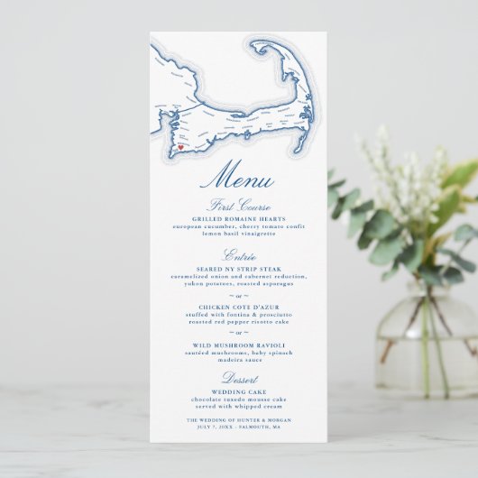 Menu de mariage de l'auberge Coonamessett (Debout devant)