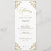Menu de mariage de luxe en or élégant (Devant)