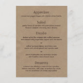 Menu de mariage de métier de bord de la mer (Dos)
