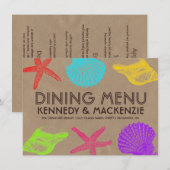 Menu de mariage de métier de bord de la mer (Devant / Derrière)