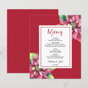 Menu de mariage de Noël au poinsettia rouge Budget
