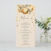 Menu de mariage de Noël beige doré (Debout devant)