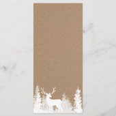 Menu de mariage de Noël cerf en papier kraft (Dos)