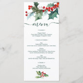 Menu de mariage de Noël Holly Fête prénuptiale (Devant)