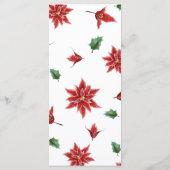 Menu de mariage de Noël Poinsettia rouge (Dos)