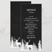Menu de mariage de Noël Renne Tableau noir (Devant / Derrière)