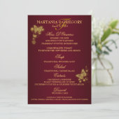 Menu de mariage de papillon d'or de Bourgogne (Debout devant)