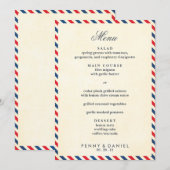 Menu de mariage de par avion (Devant / Derrière)