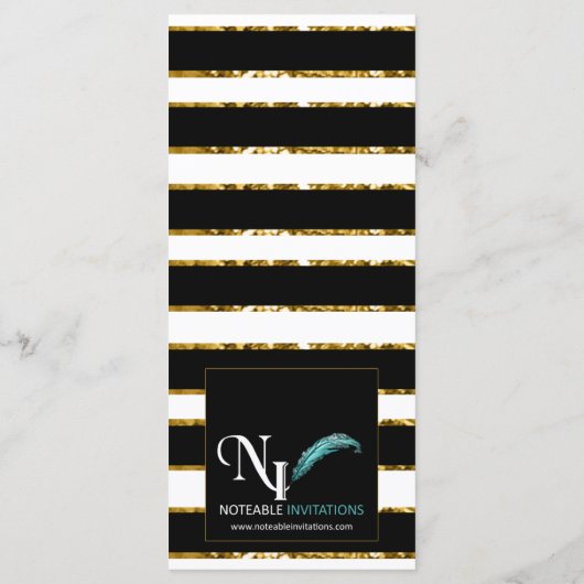 Menu de Mariage de Parties scintillant noir blanc (Dos)