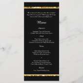 Menu de Mariage de Parties scintillant noir blanc (Devant)