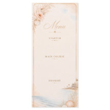Menu de mariage de plage à l'aquarelle modifiable