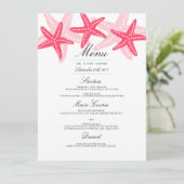 Menu de mariage de plage Coral Starfish Dinner (Debout devant)