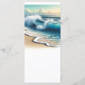 Menu de mariage de plage côtière aux vagues océani (Dos)