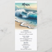 Menu de mariage de plage côtière aux vagues océani (Devant)