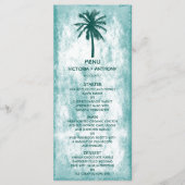 Menu de mariage de plage de palmier tropical (Devant)