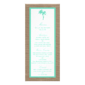 Menu de mariage de plage de palmier tropical (Devant)