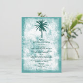 Menu de mariage de plage de palmier tropical (Debout devant)