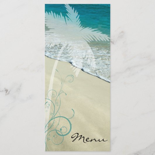 Menu de mariage de plage tropicale (Devant)