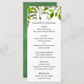 Menu de mariage de printemps à l'aquarelle avec fe (Devant / Derrière)