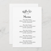 Menu de mariage de printemps avec élégant logo pap (Devant / Derrière)
