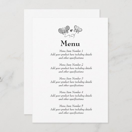 Menu de mariage de printemps avec élégant logo pap (Devant / Derrière)
