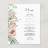 Menu de mariage de printemps floral aquarelle à bu (Devant)