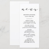 Menu de mariage de typographie de manuscrit (Devant / Derrière)