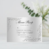 Menu de mariage Décoration Argentée RSVP (Debout devant)