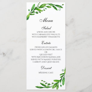 Menu de mariage d'été en plein air. Menu de dîner
