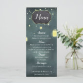 Menu de mariage d'été sous les étoiles dans des po (Debout devant)
