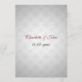 menu de mariage d'hiver des flocons rouges (Dos)