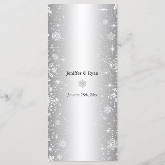 Menu de mariage d'hiver élégant (Dos)