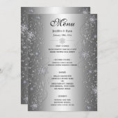 Menu de mariage d'hiver élégant (Devant / Derrière)