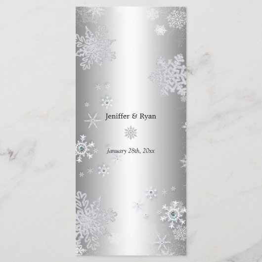 Menu de mariage d'hiver élégant (Dos)