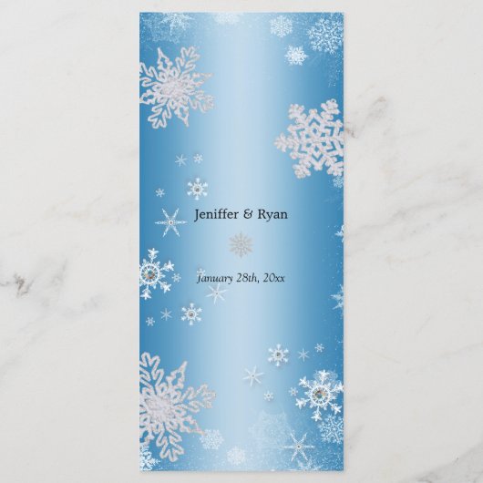 Menu de mariage d'hiver élégant (Dos)