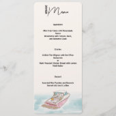 Menu de mariage Dîner sur un bateau "Juste mariés" (Devant)