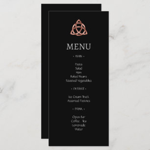 Menu de Mariage d'or Rose Black Celtic moderne